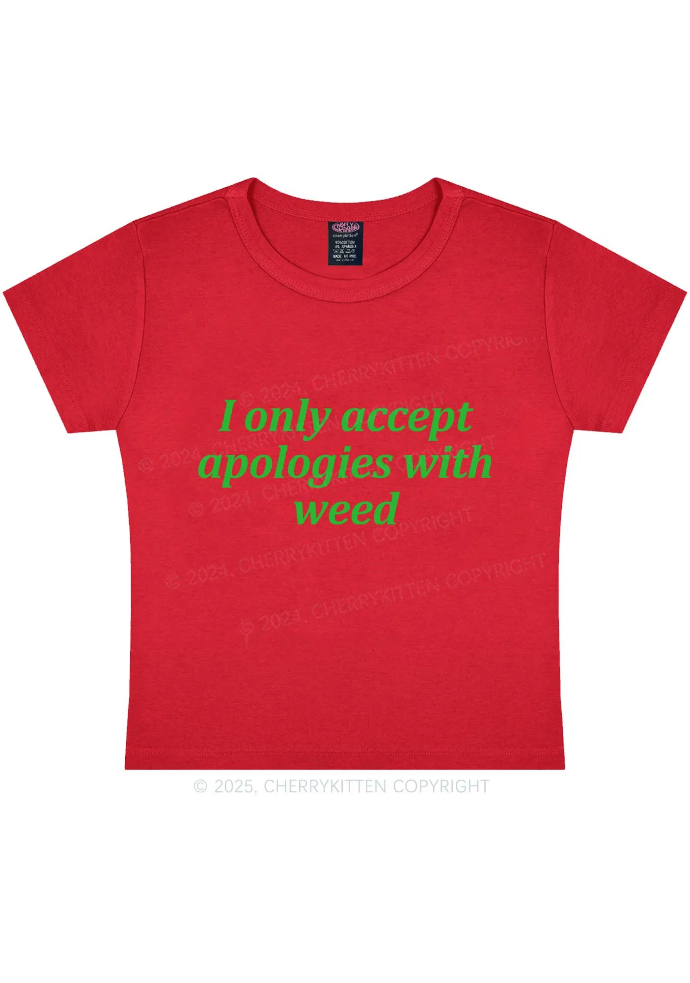 Accept Apologies With Wxxd Y2K Baby Tee Cherrykitten