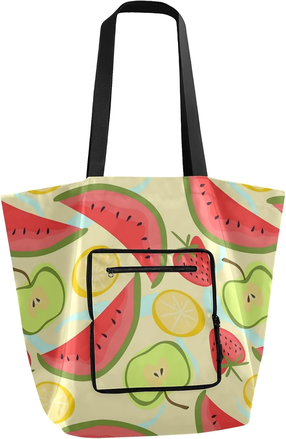 ALAZA Reusable Grocery Bags, Fresh Watermelon Pattern Foldable Shoulder Bag