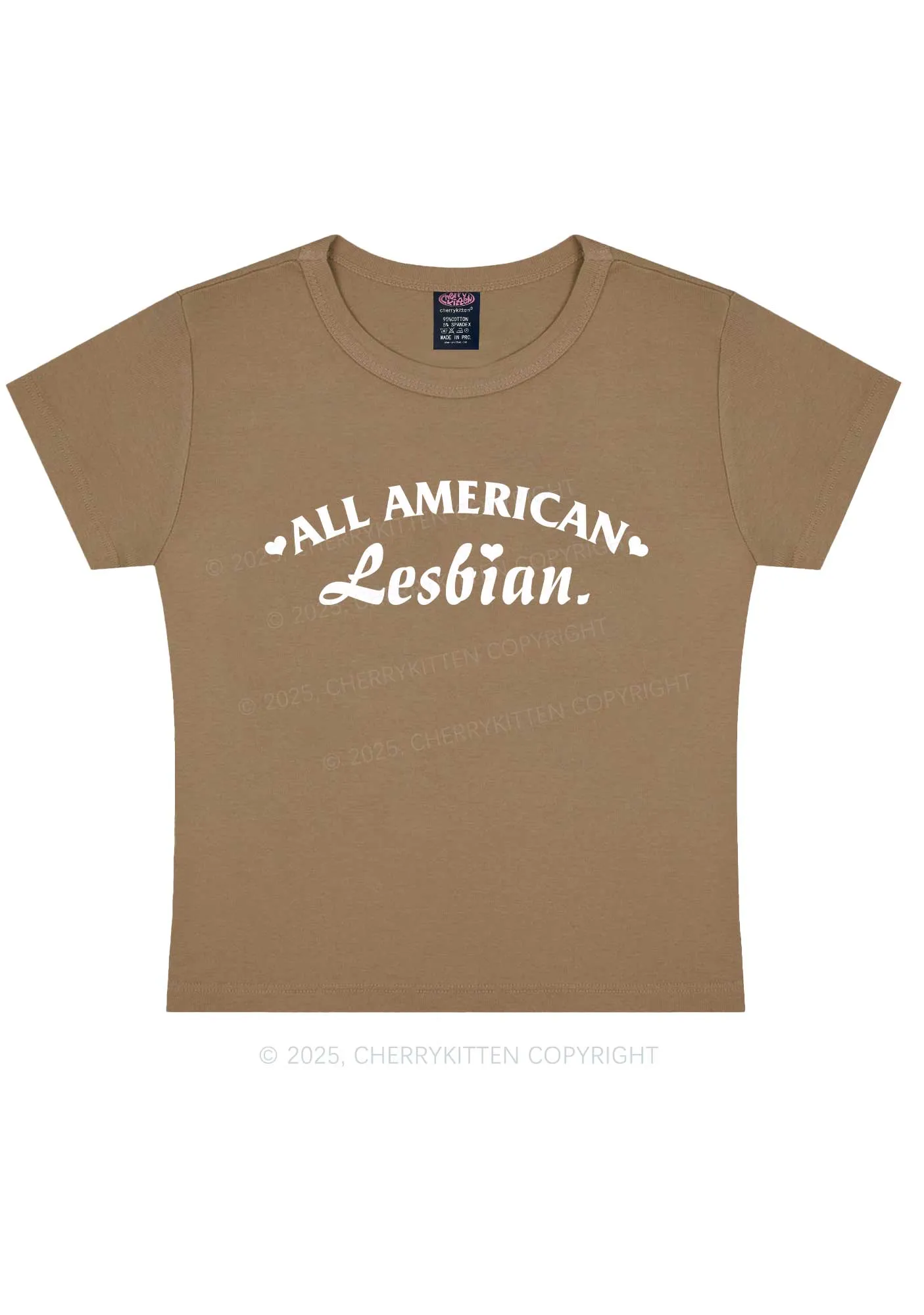 All American Lesbian Y2K Baby Tee Cherrykitten