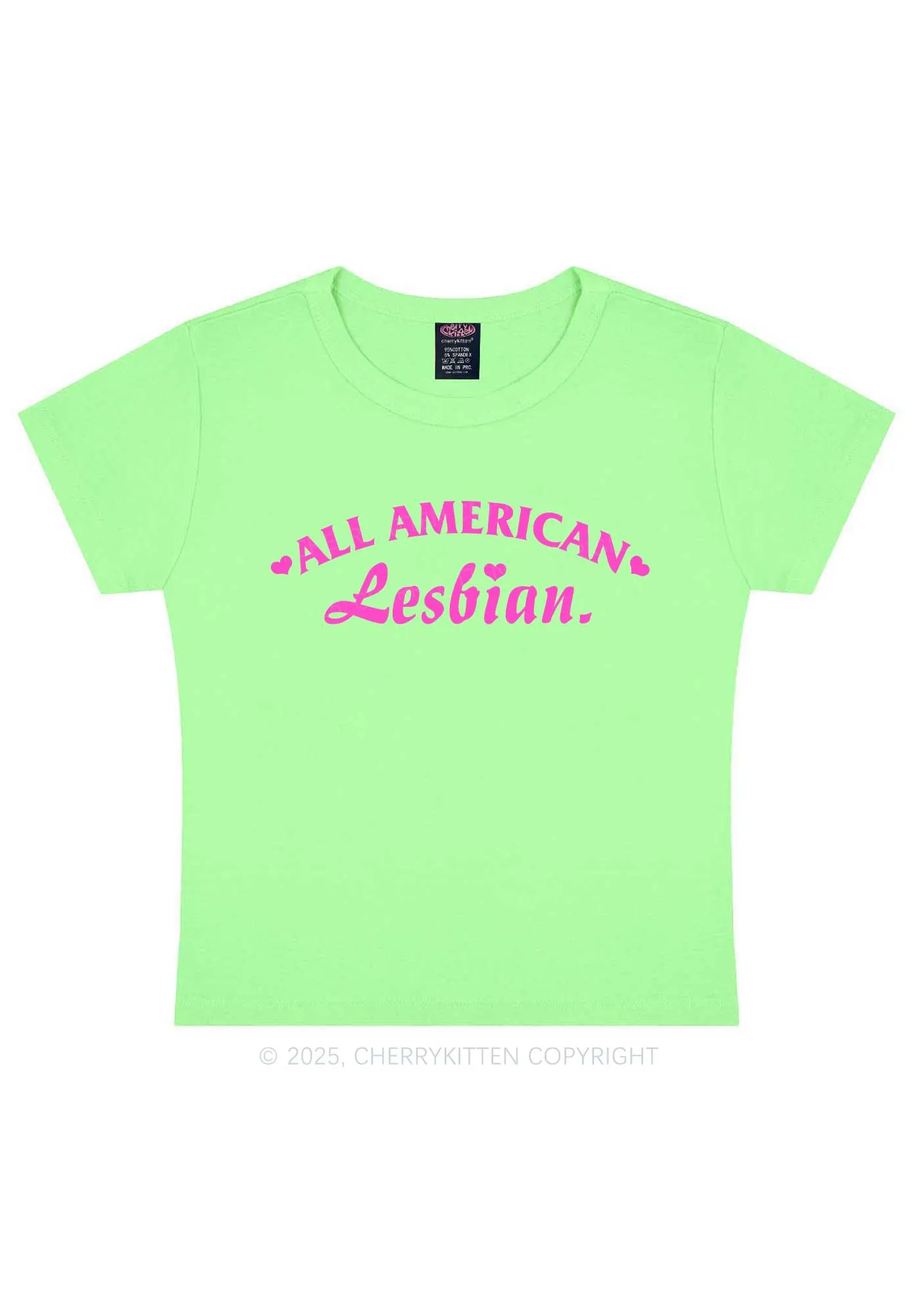 All American Lesbian Y2K Baby Tee Cherrykitten