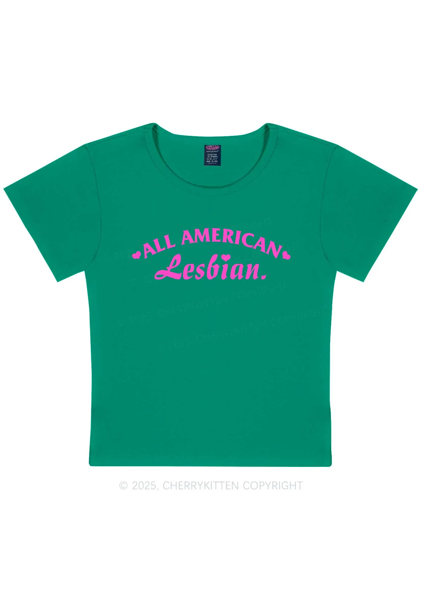 All American Lesbian Y2K Baby Tee Cherrykitten