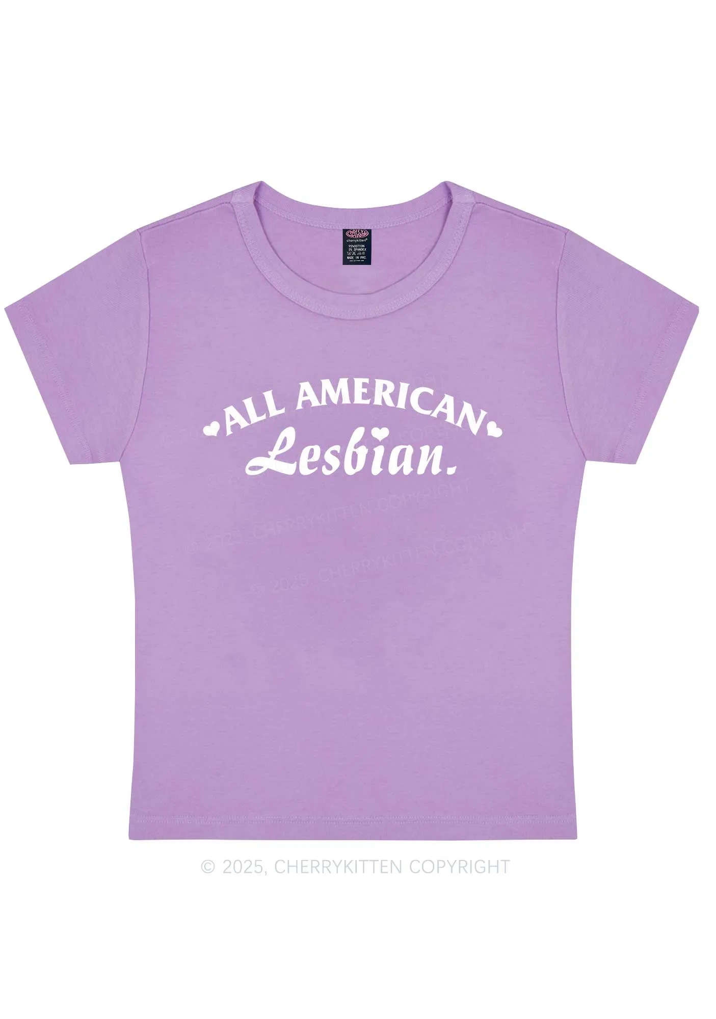 All American Lesbian Y2K Baby Tee Cherrykitten