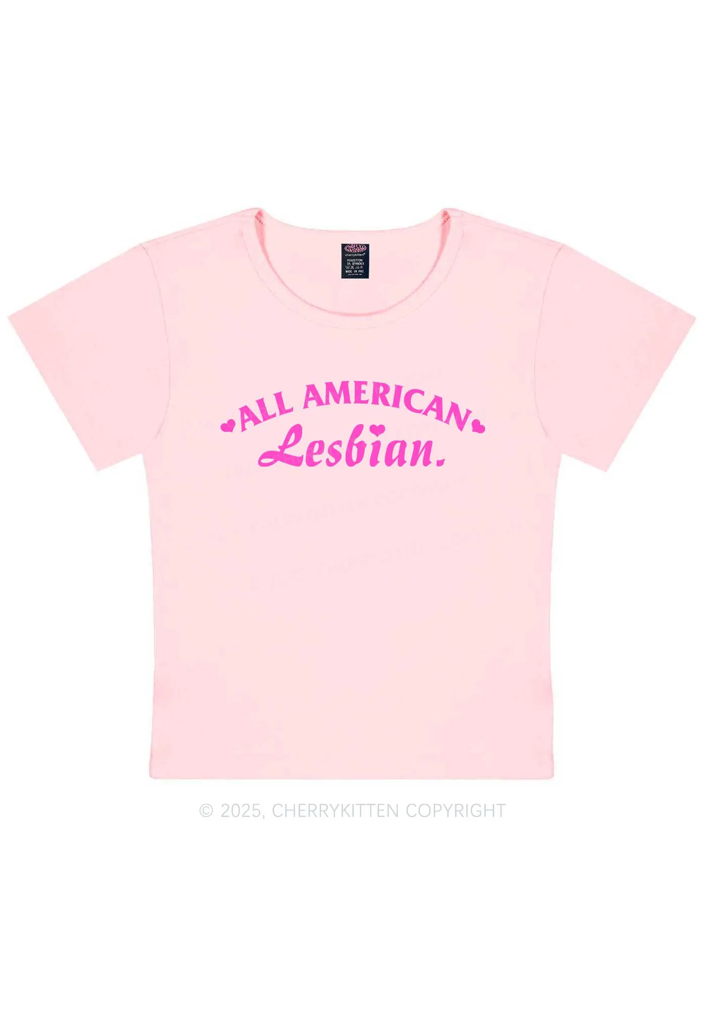 All American Lesbian Y2K Baby Tee Cherrykitten