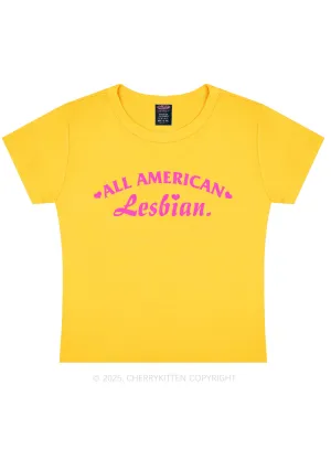 All American Lesbian Y2K Baby Tee Cherrykitten