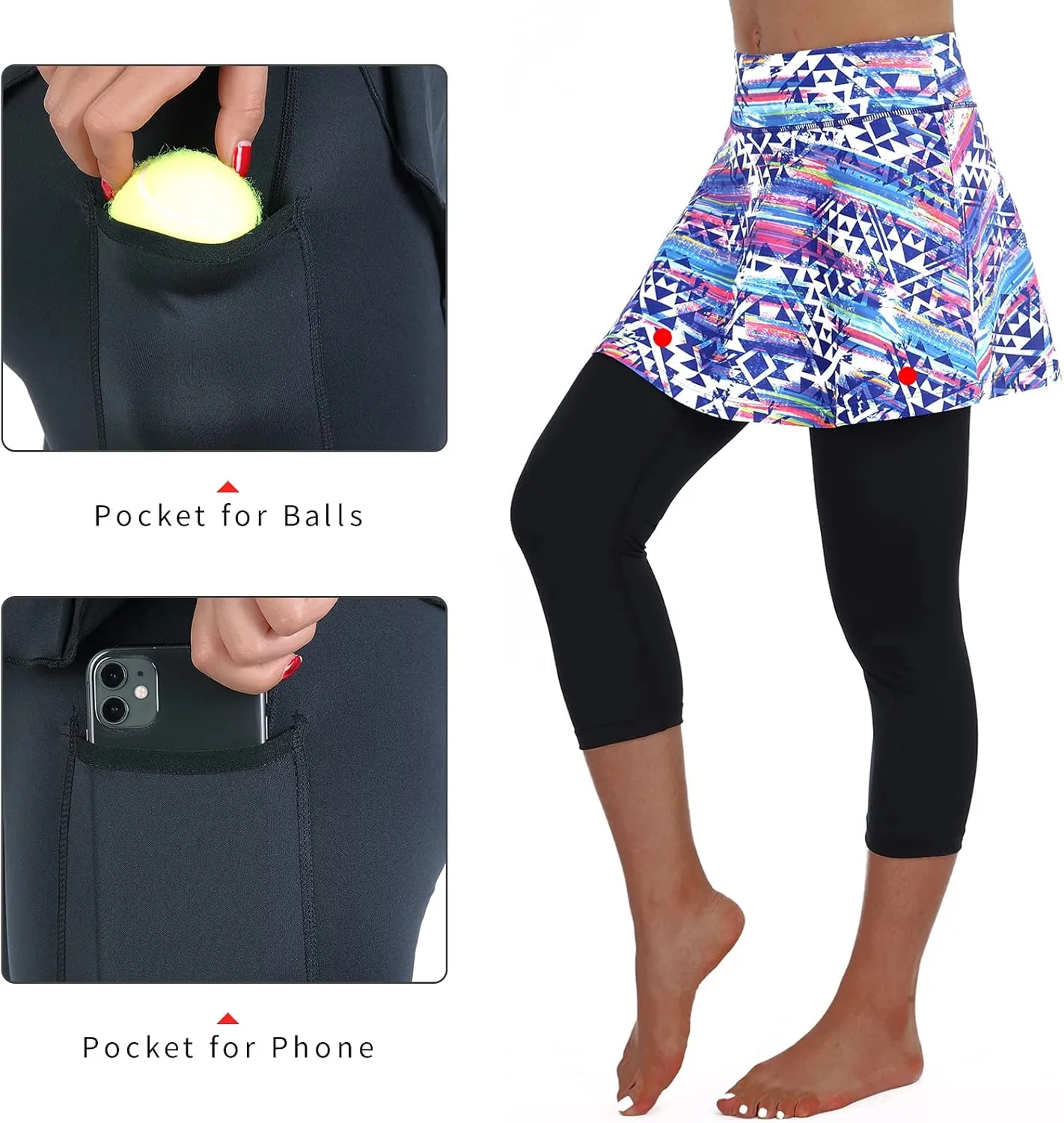 ANIVIVO Skirted Legging for Women, Yoga Legging with Skirts &Women Tennis Leggings Clothes Pockets