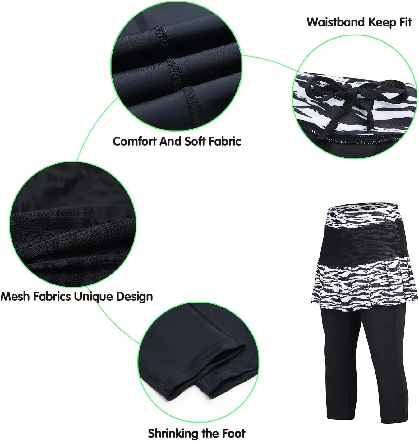 ANIVIVO Skirted Legging for Women, Yoga Legging with Skirts &Women Tennis Leggings Clothes Pockets