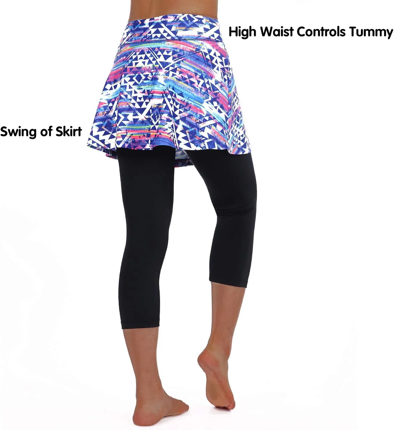 ANIVIVO Skirted Legging for Women, Yoga Legging with Skirts &Women Tennis Leggings Clothes Pockets