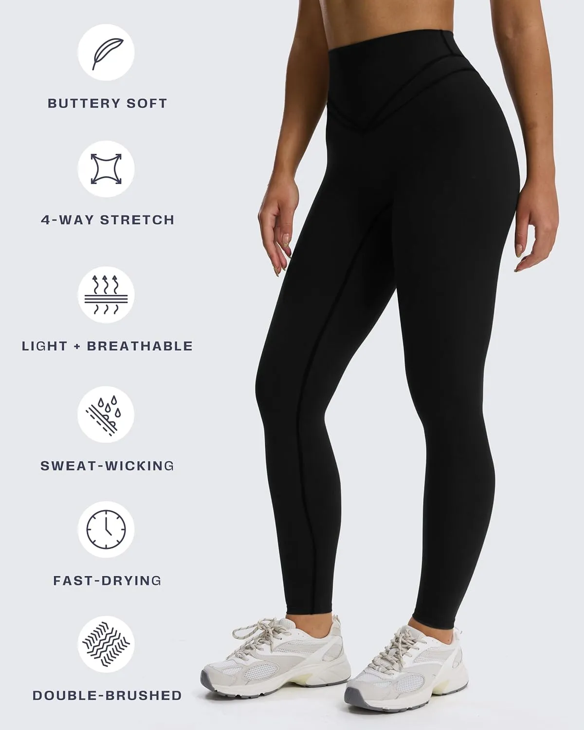 Aoxjox High Waisted Workout Siren Leggings for Women Hidden Scrunch Butt Lifting Tummy Control Yoga Pants 26"