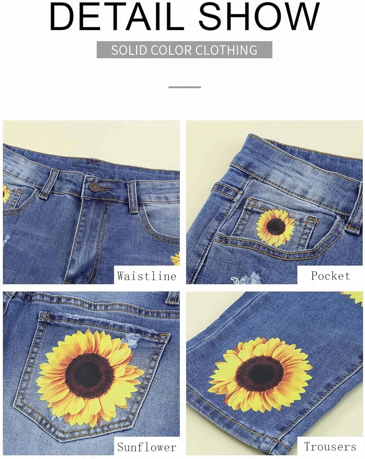 Astylish Womens Plaid Patch Ripped Boyfriend Distressed Stretch Skinny Denim Jeans with Hole