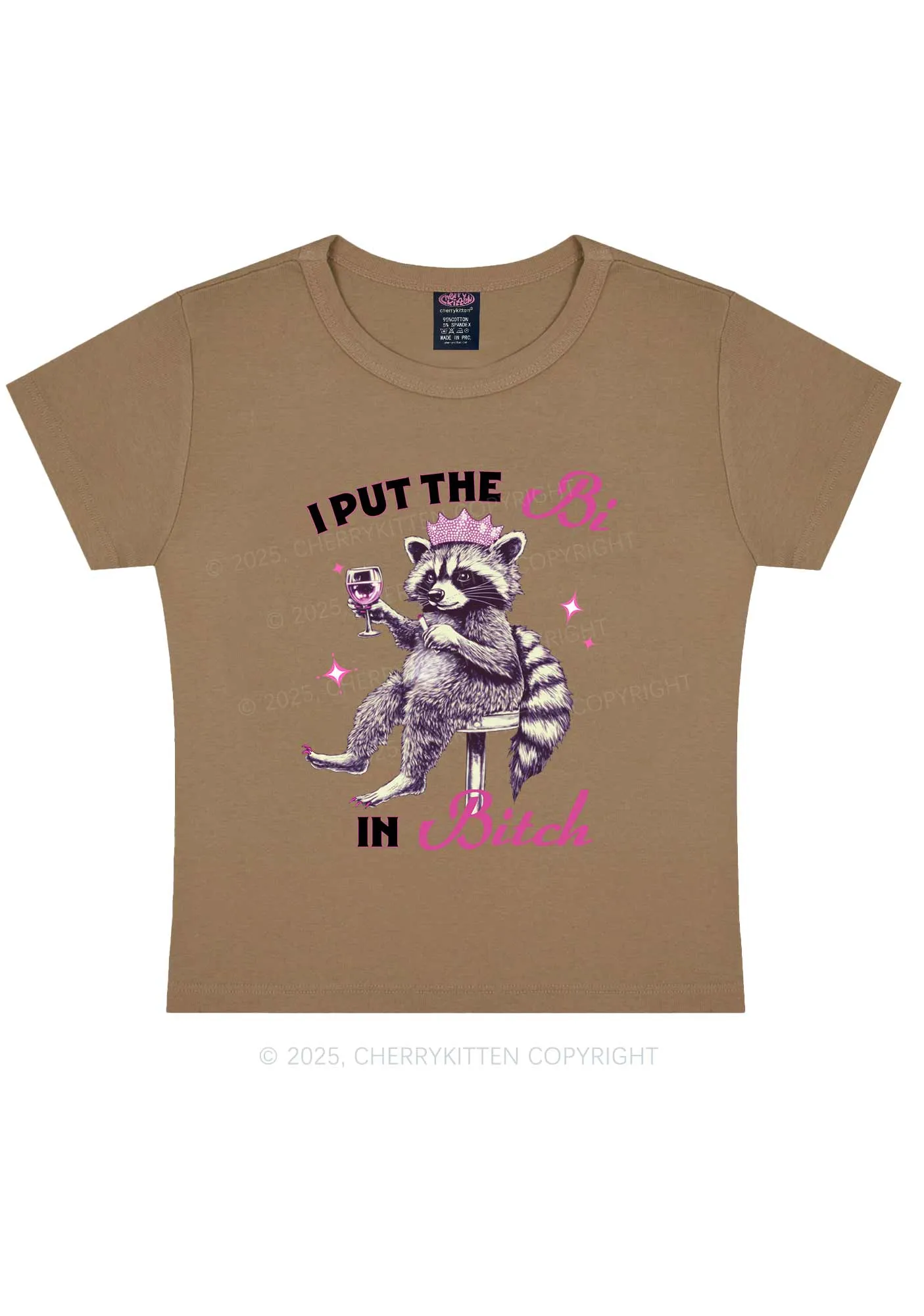 Bi Bxxch Raccoon Pride Y2K Baby Tee Cherrykitten