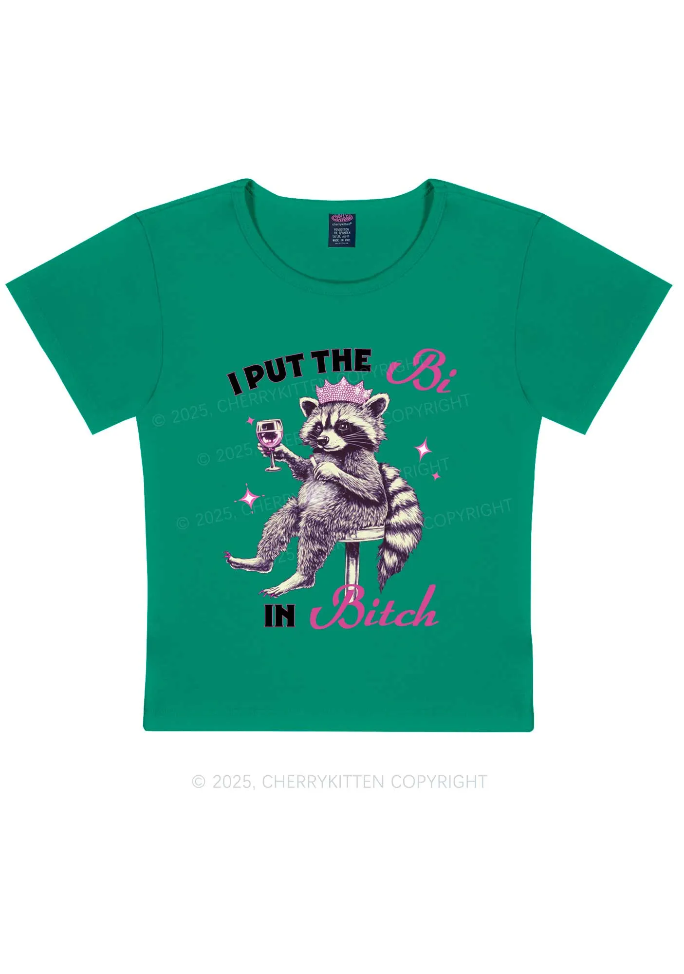 Bi Bxxch Raccoon Pride Y2K Baby Tee Cherrykitten