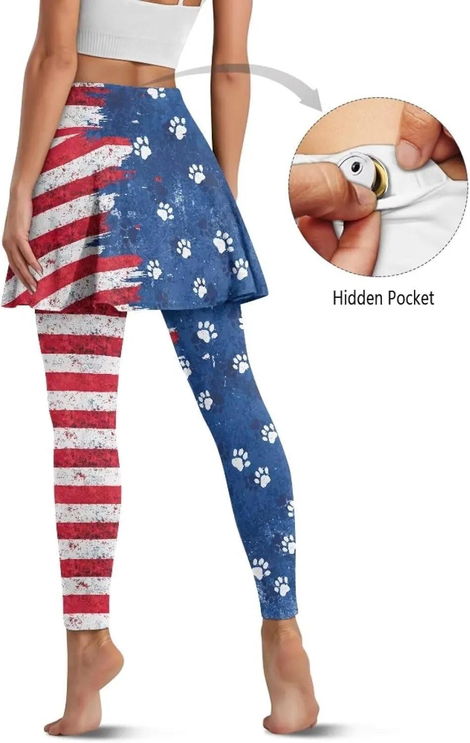 Biyejit Skirted Leggings for Women Tennis Golf Skorts Capris Gym Yoga Legging with Skirts Plus Size XS-3XL