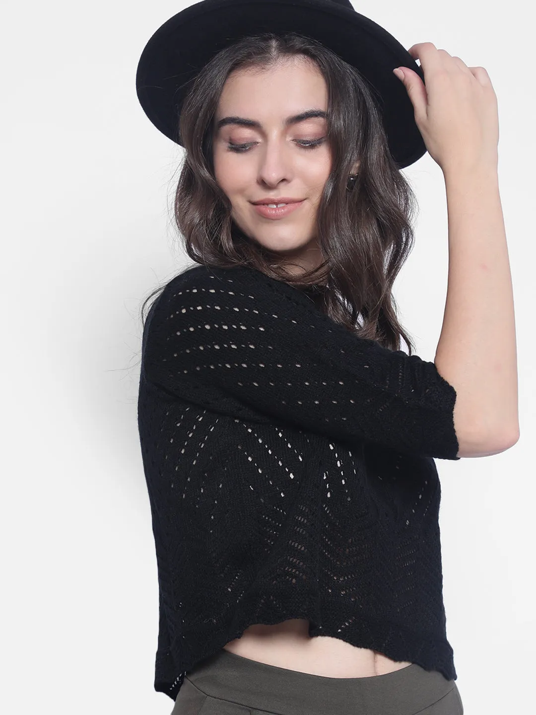 Black Crop Length Sweaters