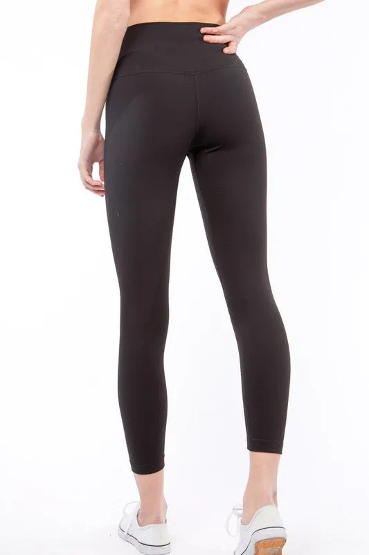 Black Knit Solid Long Leggings