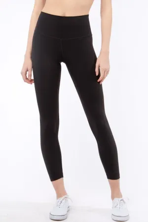 Black Knit Solid Long Leggings