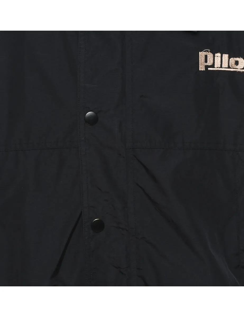 Black Plot Design Classic Nylon Jacket - S