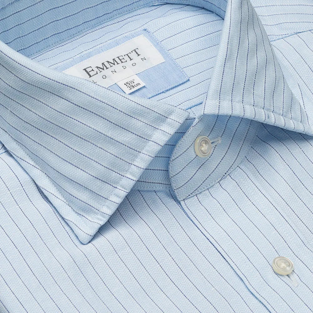 Blue Striped Cotton Linen Shirt