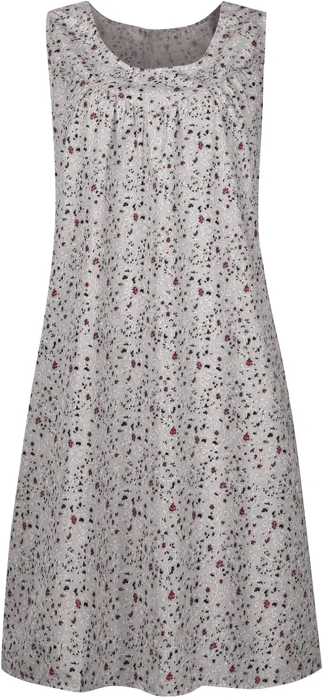 Boho Dresses for Women 2025 Summer Tank Top Dress Sun Dresses Sleeveless Short Dresses Boho Floral Dress with Pockets