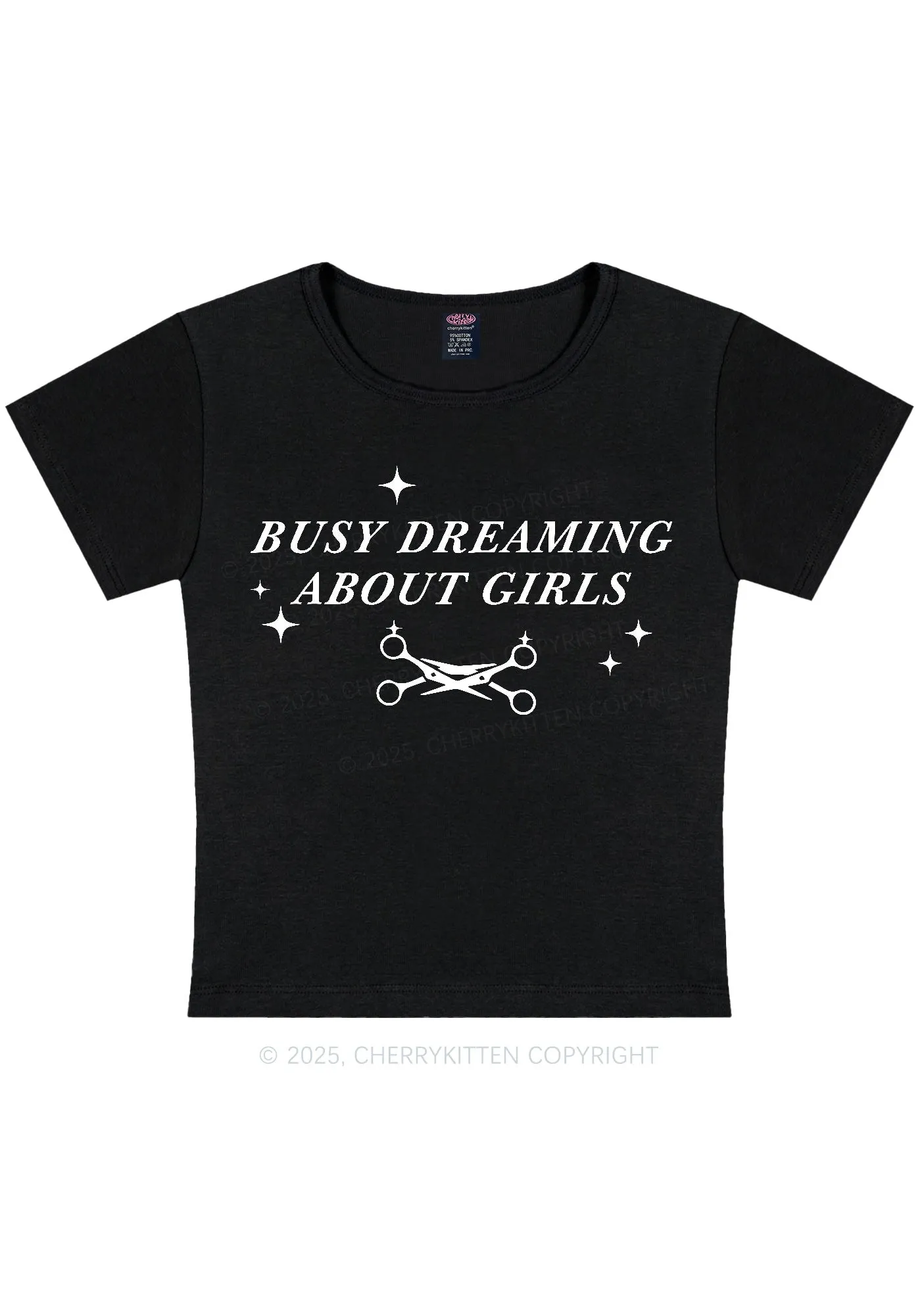Busy Dreaming About Girls Pride Y2K Baby Tee Cherrykitten
