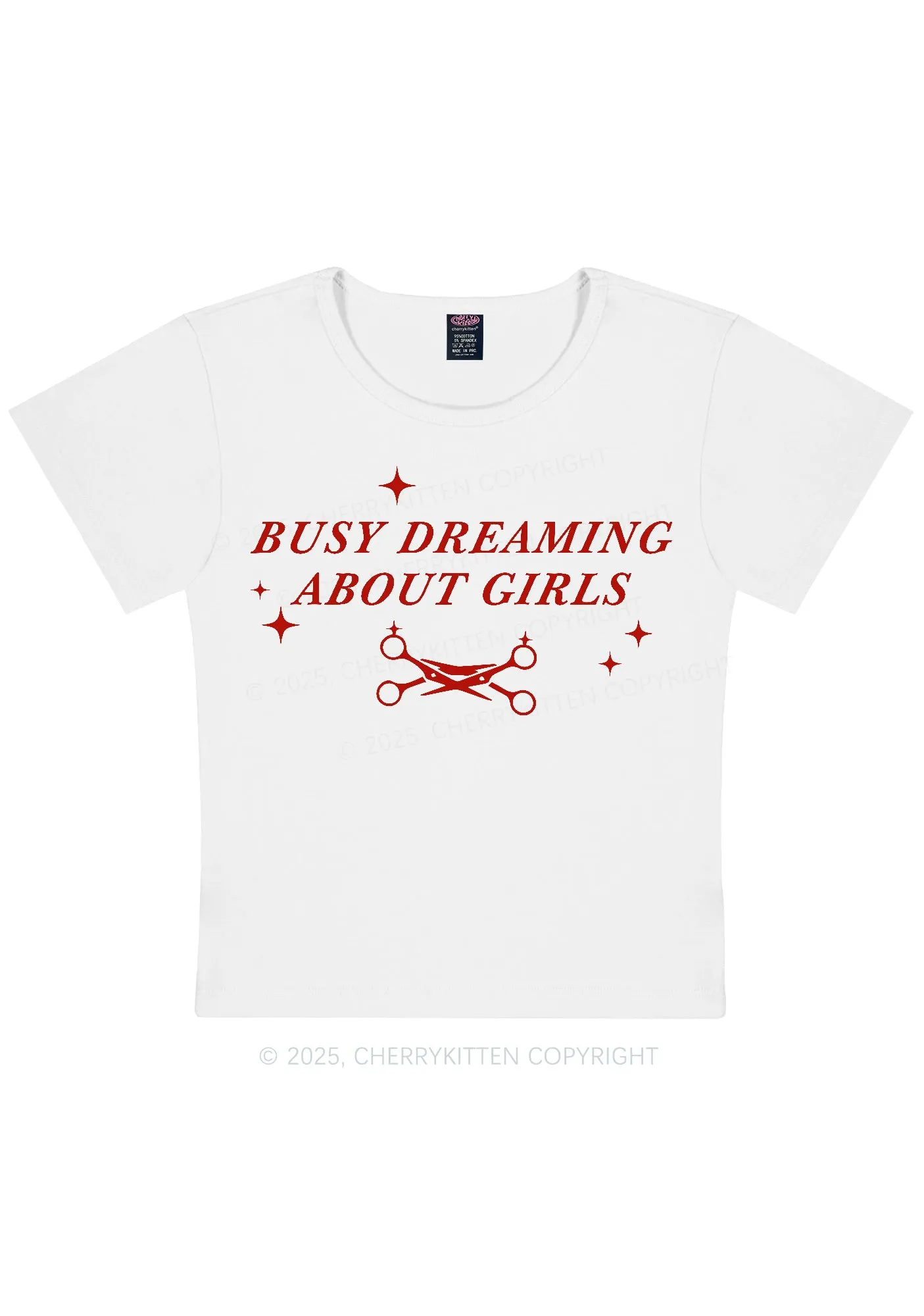 Busy Dreaming About Girls Pride Y2K Baby Tee Cherrykitten