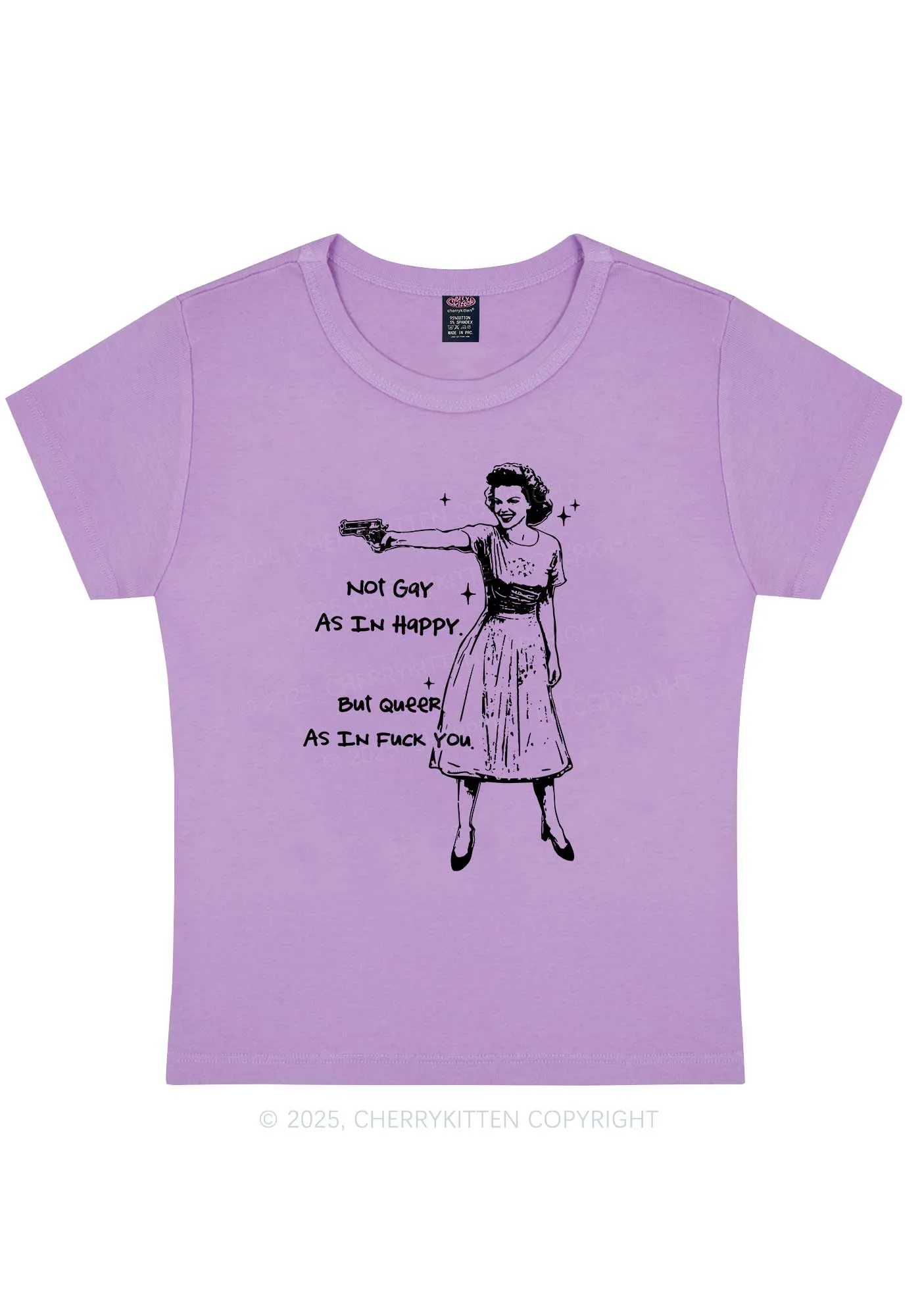 But Queer As In Pride Y2K Baby Tee Cherrykitten