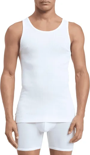 Calvin Klein Mens 100% Cotton T-Shirt Packs 3 White / 2 Heather Grey - Tank 2XL