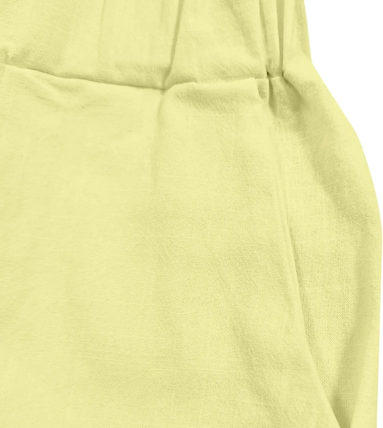 Capri Pants Women Summer Linen Pants Drawstring Comfy High Elastic Casual Loose Trousers with Front Pockets