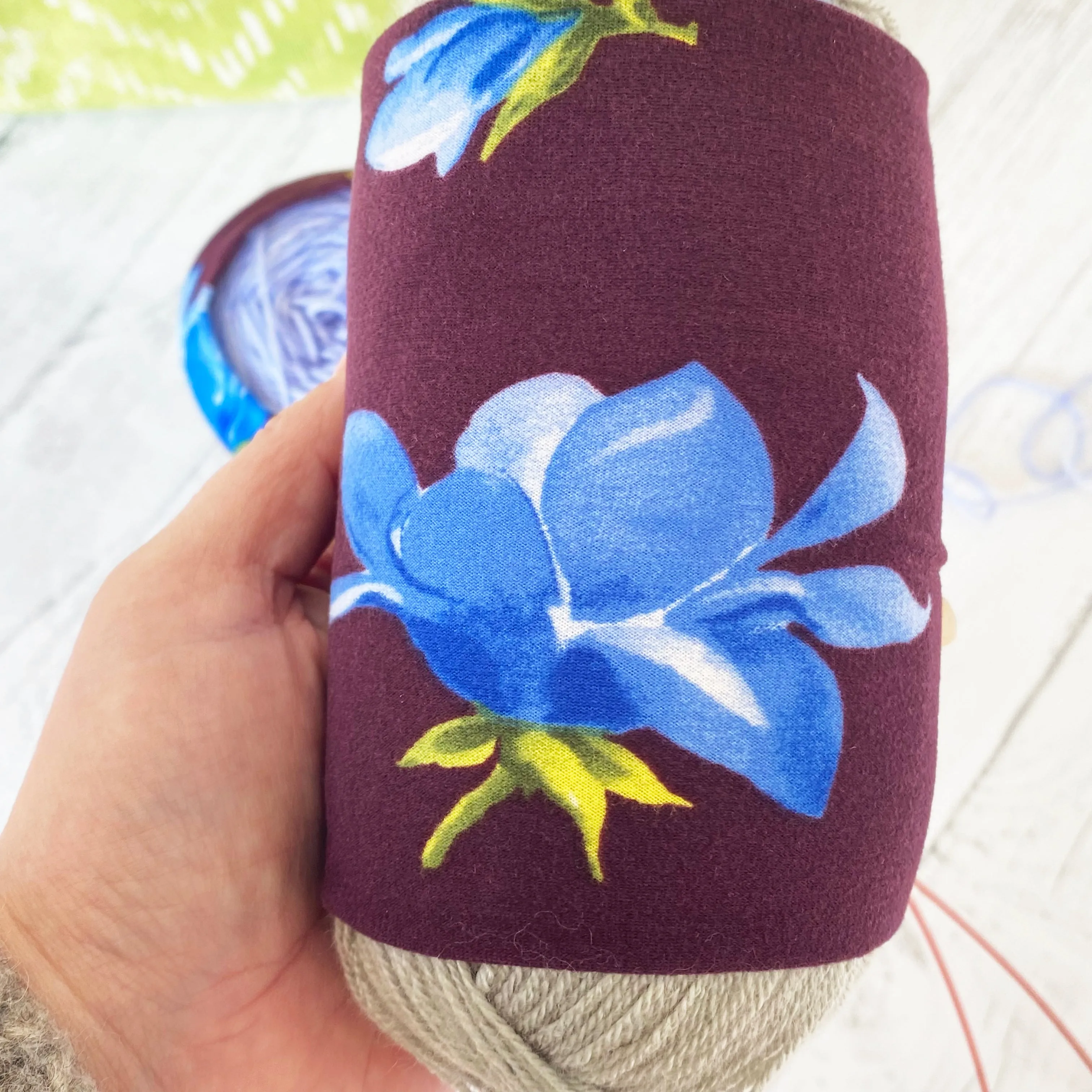 Catalonia Brown & Blue Floral Skein Coat