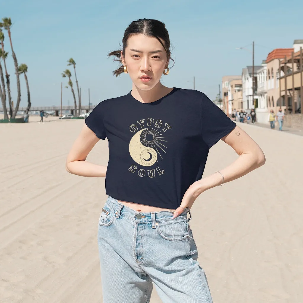 Celestial Gypsy Soul | Women's Cropped Flowy Tee