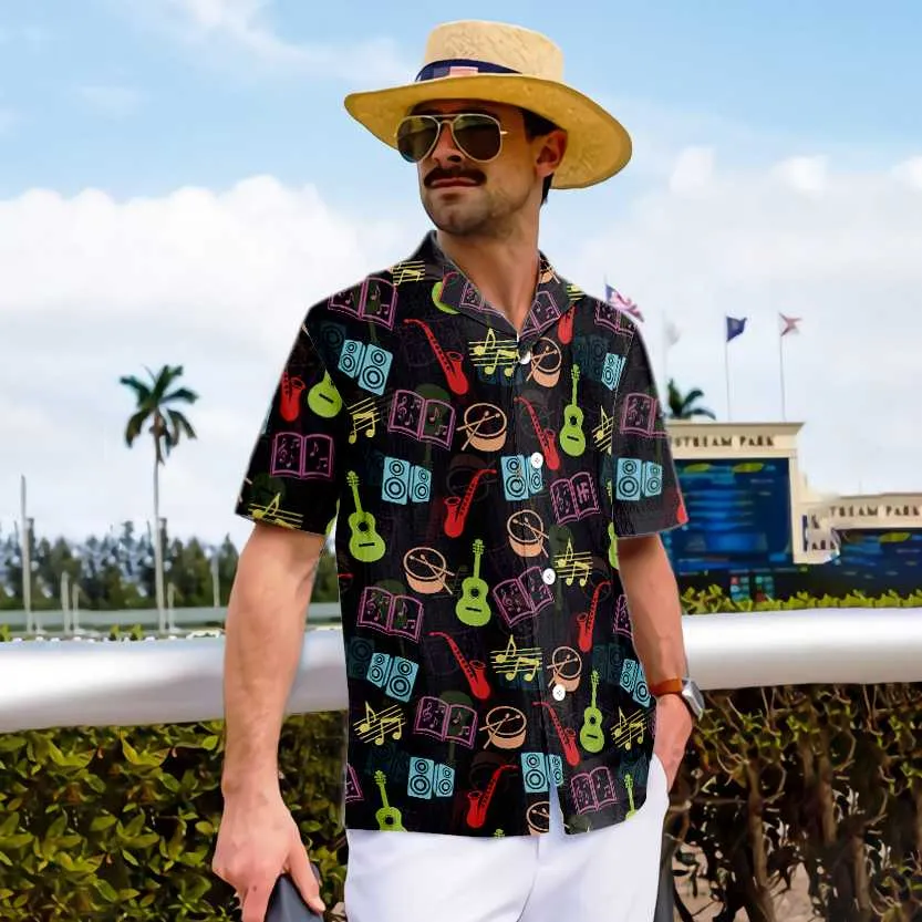 Change The World Teach Music Teacher Hawaiian Shirt, Musical Instruments Pattern Shirt, Best Music Teacher Gift, Best Gift For lover, Friend, Family