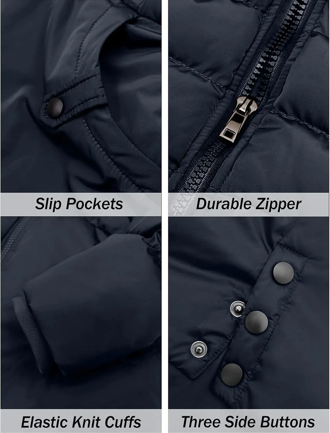 CHERFLY Women's Winter Puffer Coat Heavy Warm Long Parka Down Jacket with Fur Hood