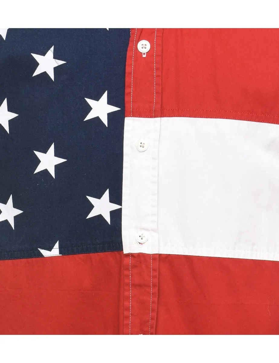 Classic Red & Blue U.S.A Design Shirt - XL