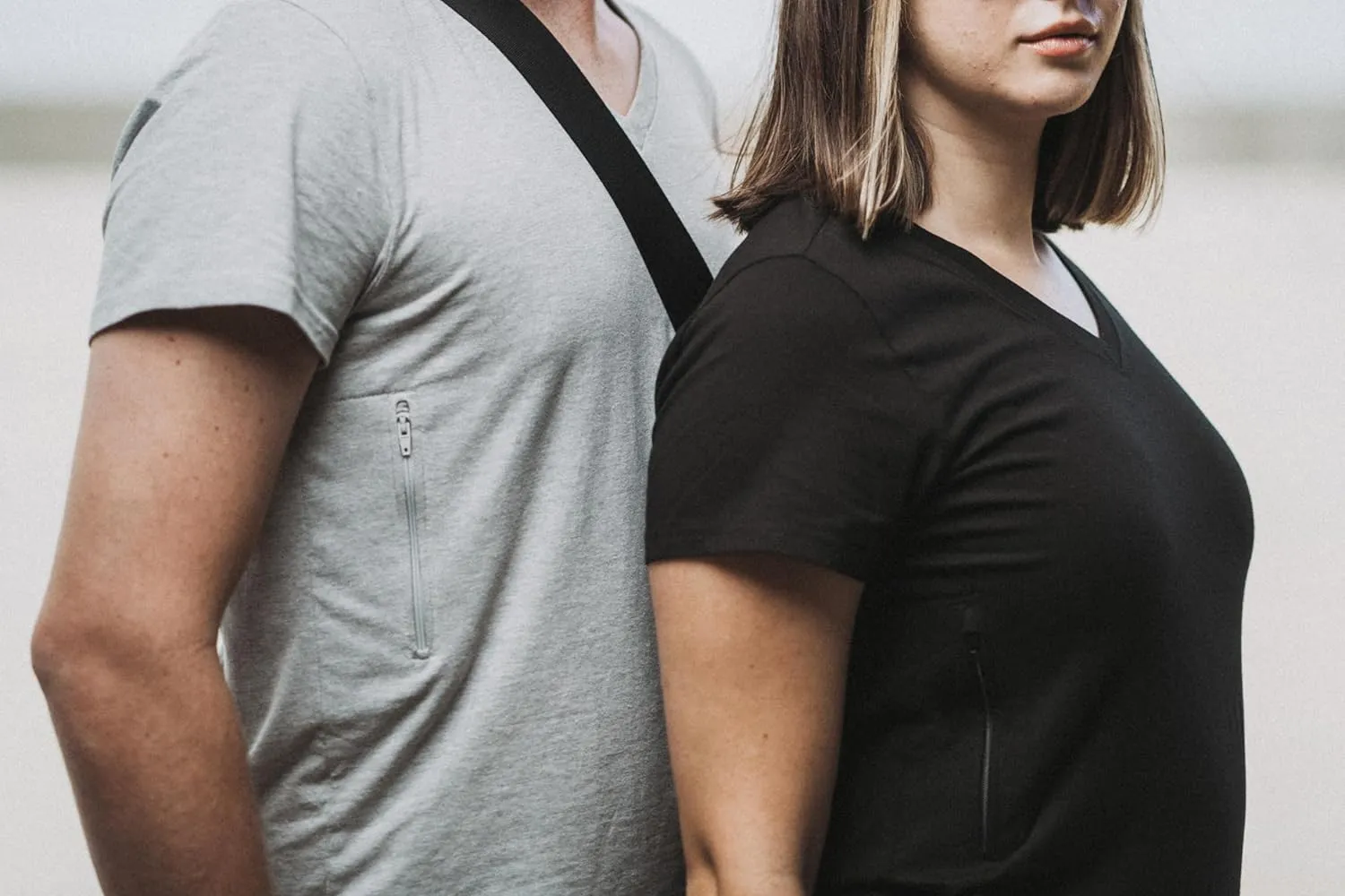 Clever Travel Companion V-Necked Men's Tee Shirt - Pickpocket Proof Sublimation Tees with 2 Secret Hidden Pocket