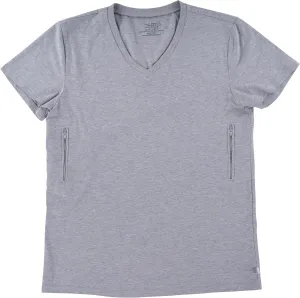 Clever Travel Companion V-Necked Men's Tee Shirt - Pickpocket Proof Sublimation Tees with 2 Secret Hidden Pocket