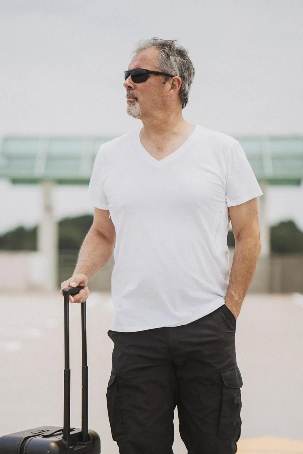 Clever Travel Companion V-Necked Men's Tee Shirt - Pickpocket Proof Sublimation Tees with 2 Secret Hidden Pocket