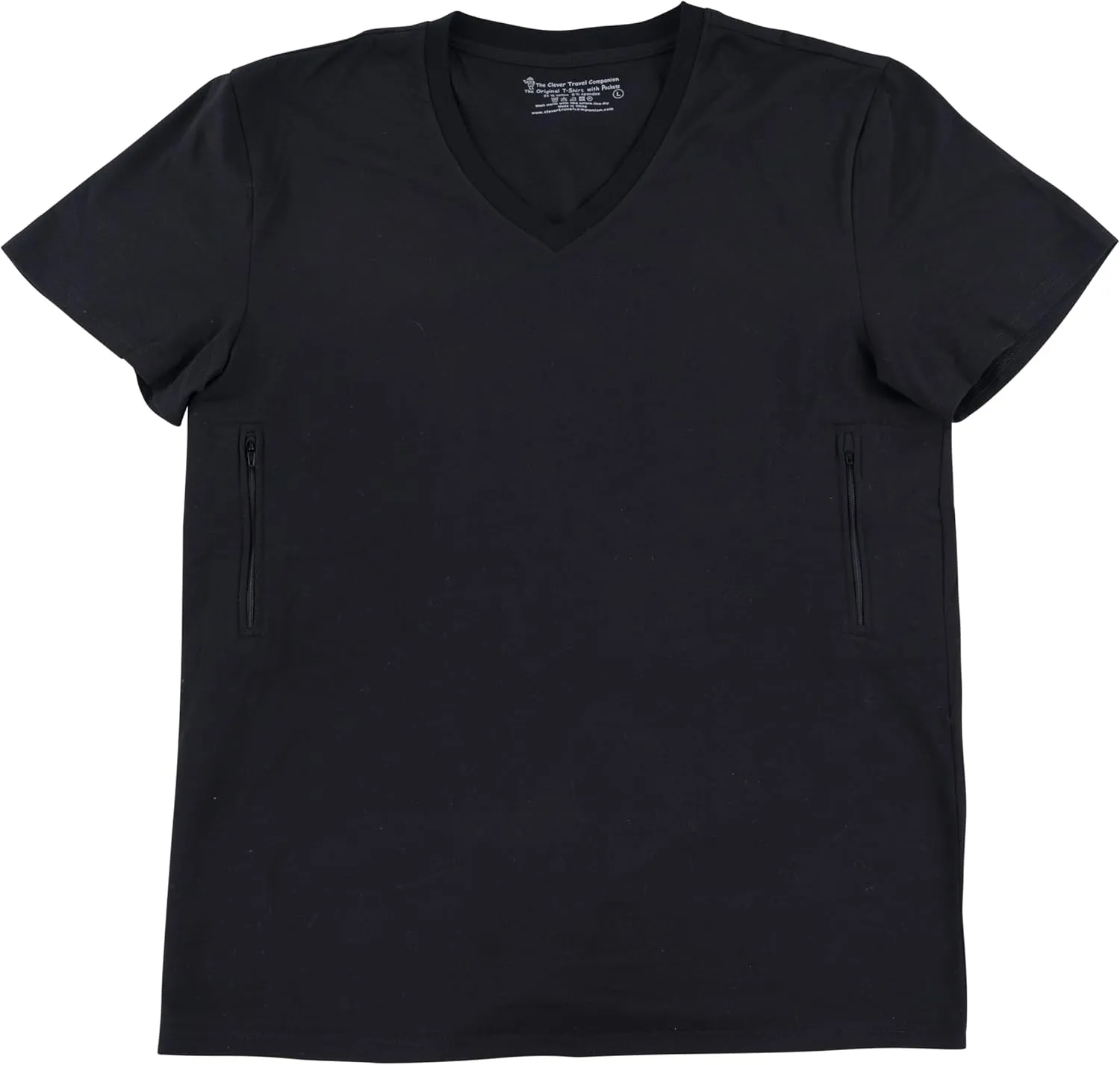 Clever Travel Companion V-Necked Men's Tee Shirt - Pickpocket Proof Sublimation Tees with 2 Secret Hidden Pocket