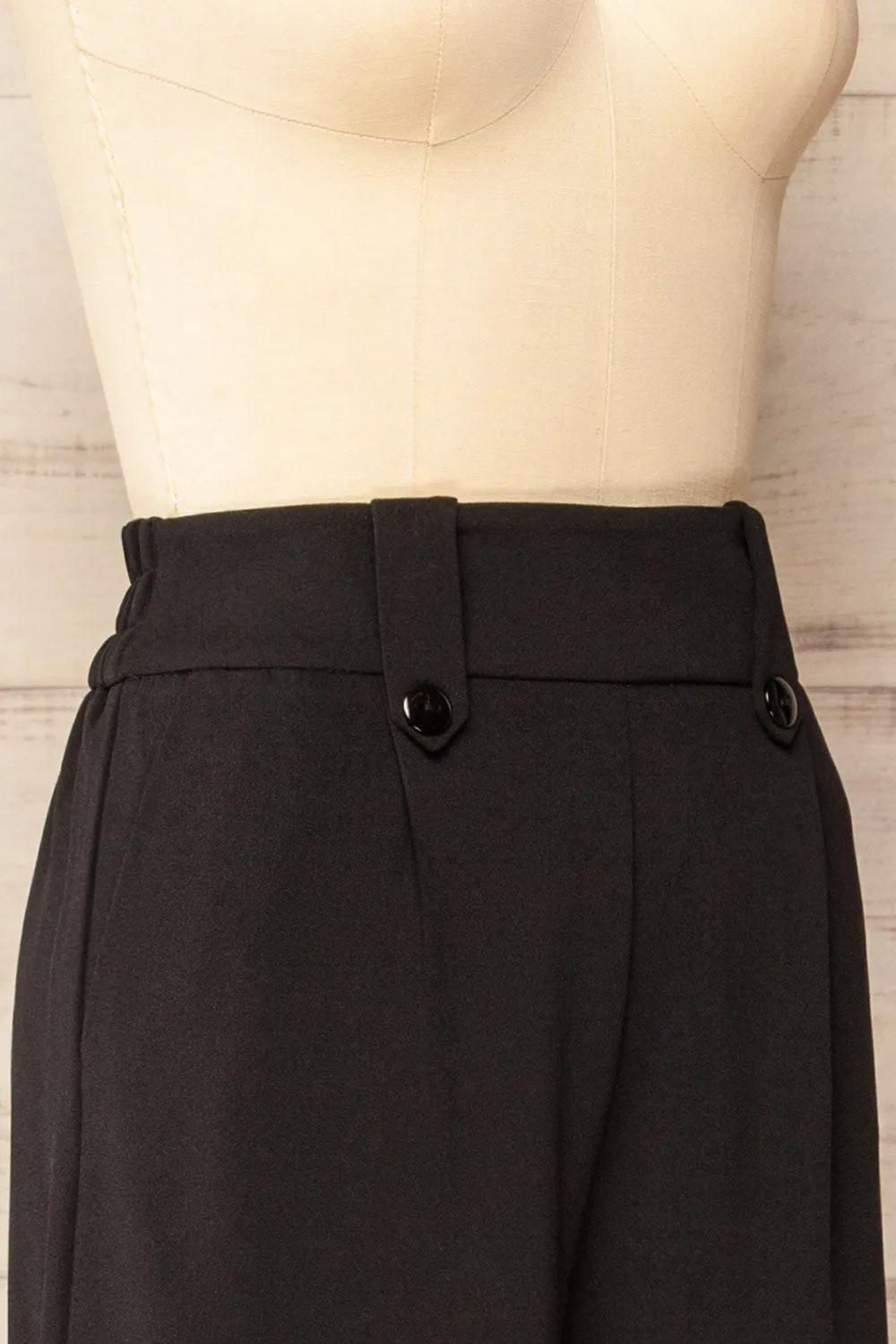 Clovelly Black | Straight-Leg Pants w/ Pockets