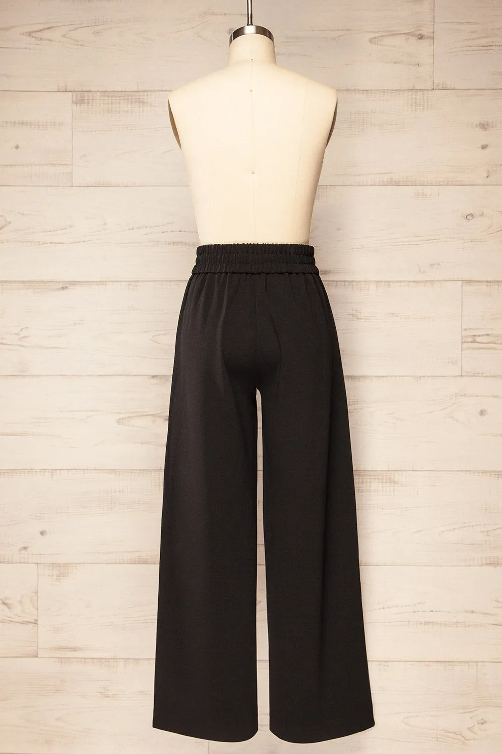 Clovelly Black | Straight-Leg Pants w/ Pockets
