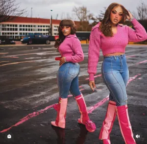 Collar Thick Warm Sweater ( Pink)
