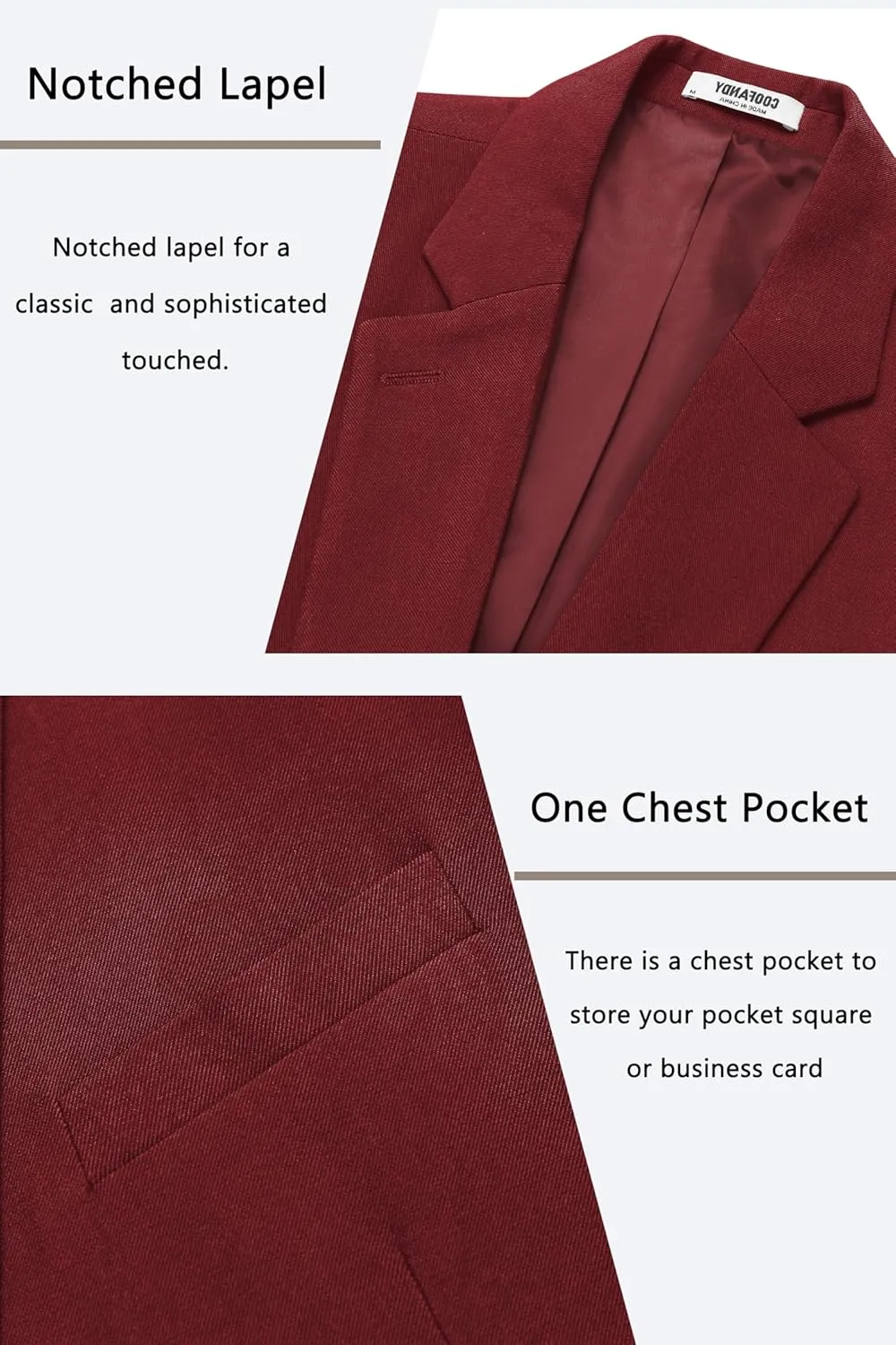 COOFANDY Men's Casual Blazer One Button Sport Coat Slim Fit Lightweight Suit Blazer Jacket