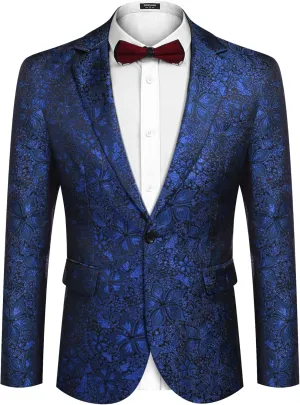 COOFANDY Mens Floral Tuxedo Jackets Slim Fit Suit Blazer Jacket for Wedding Dinner Prom