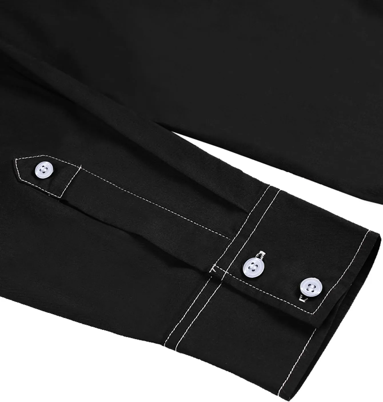 Daupanzees Men's Western Cowboy Shirts Long Sleeve Embroidered Shirts Slim Fit Casual Button Down Shirt with Pockets