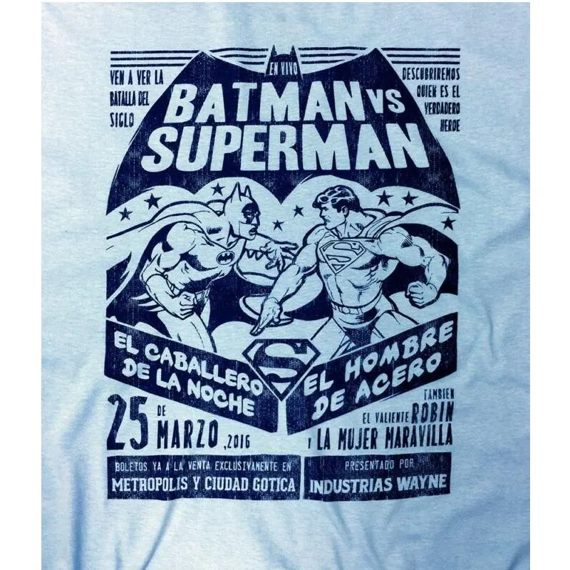 DC Universe Pop! Tees Batman vs. Superman Light Blue - 3X