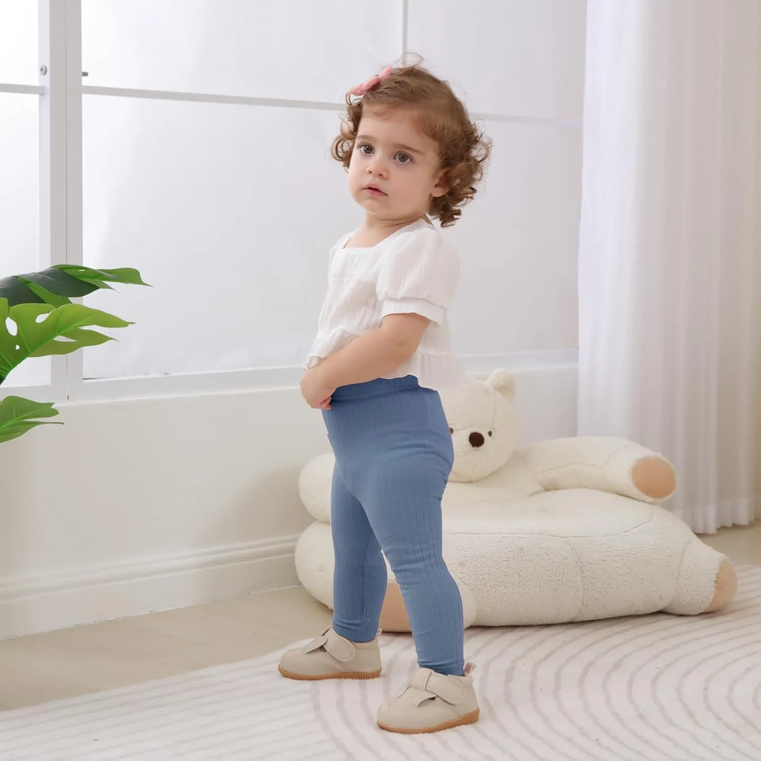DREAM BUS Baby Girl Boy Pants Toddler Leggings Solid Ribbed Toddler Sweatpants Infant Newborn Leggings Baby Boy Jogger Pants