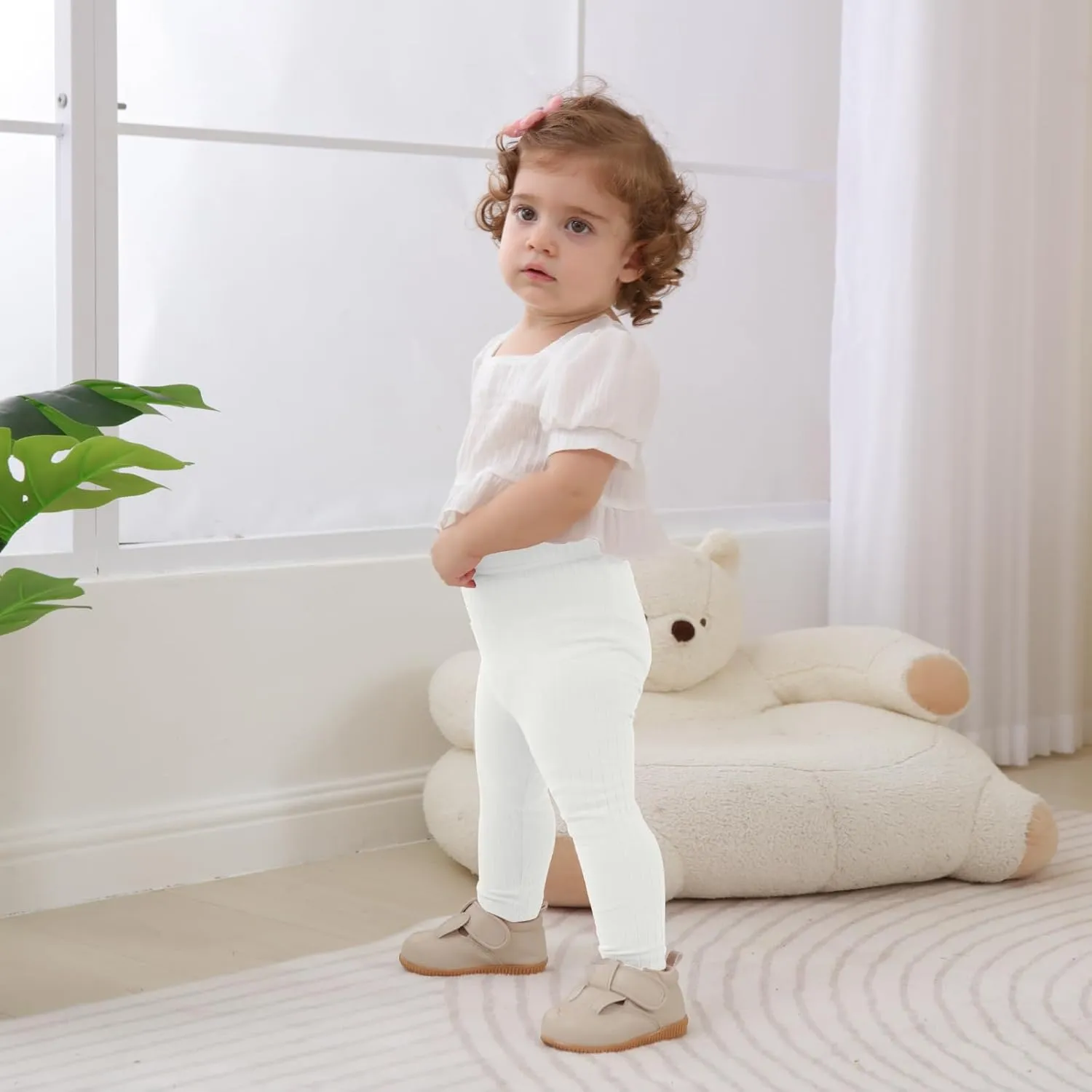 DREAM BUS Baby Girl Boy Pants Toddler Leggings Solid Ribbed Toddler Sweatpants Infant Newborn Leggings Baby Boy Jogger Pants