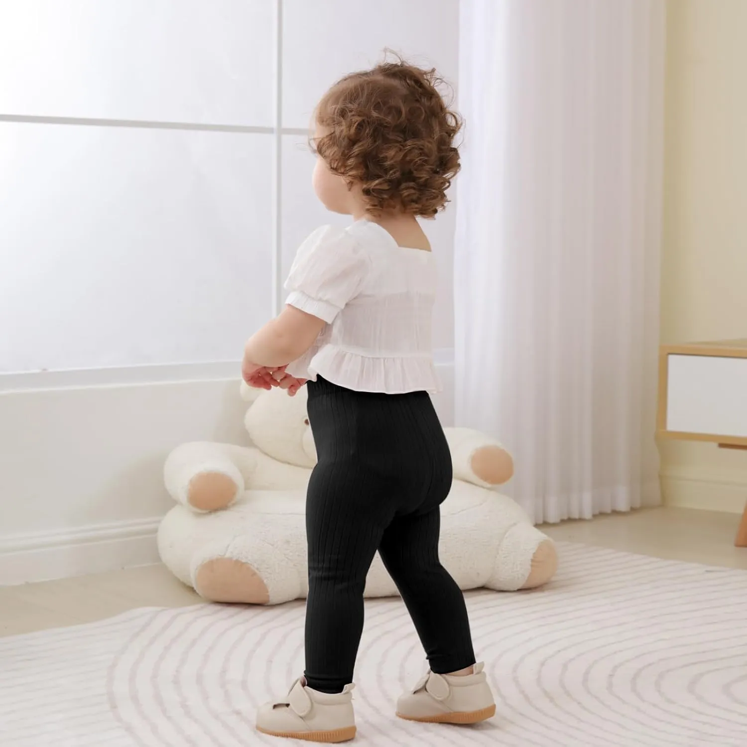 DREAM BUS Baby Girl Boy Pants Toddler Leggings Solid Ribbed Toddler Sweatpants Infant Newborn Leggings Baby Boy Jogger Pants