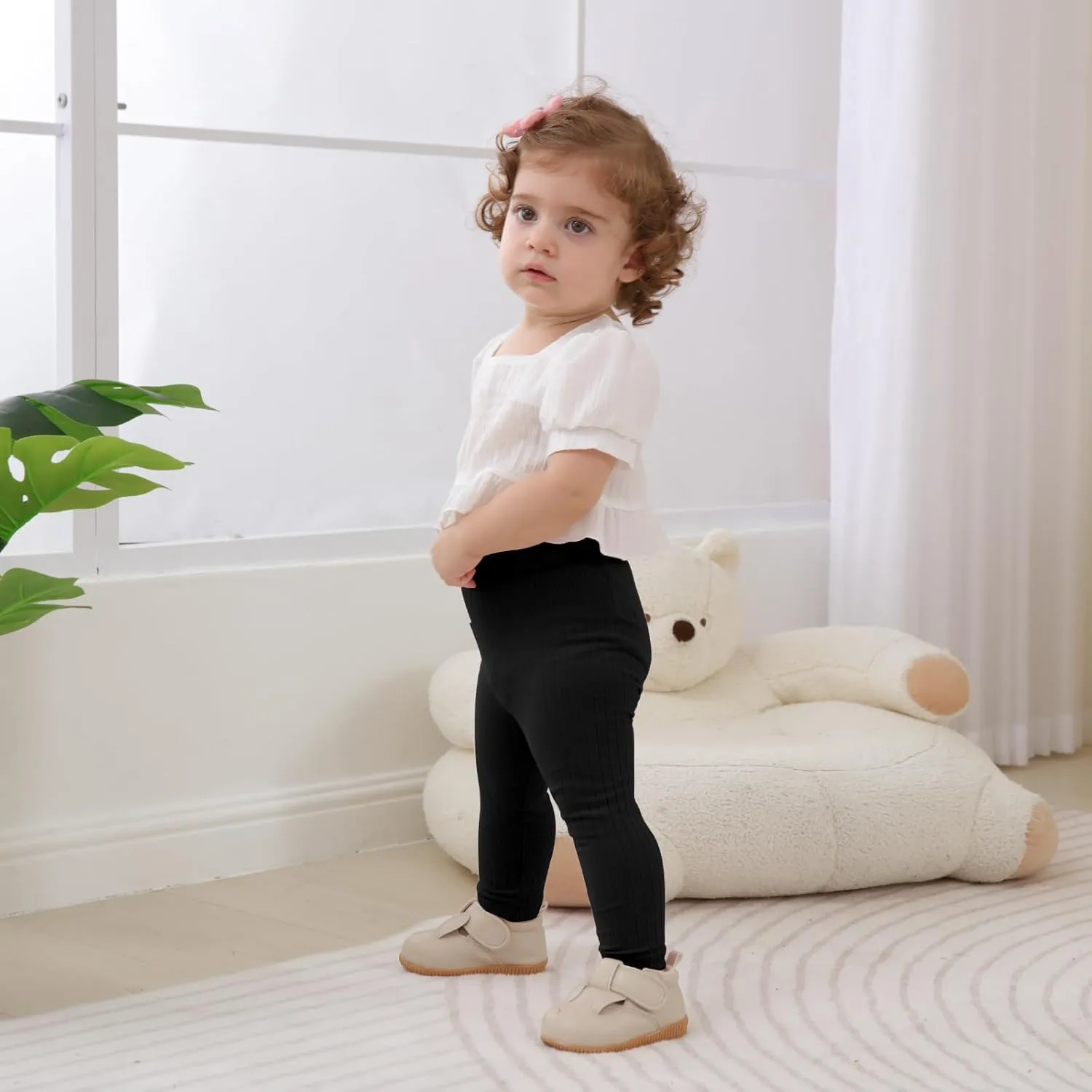 DREAM BUS Baby Girl Boy Pants Toddler Leggings Solid Ribbed Toddler Sweatpants Infant Newborn Leggings Baby Boy Jogger Pants