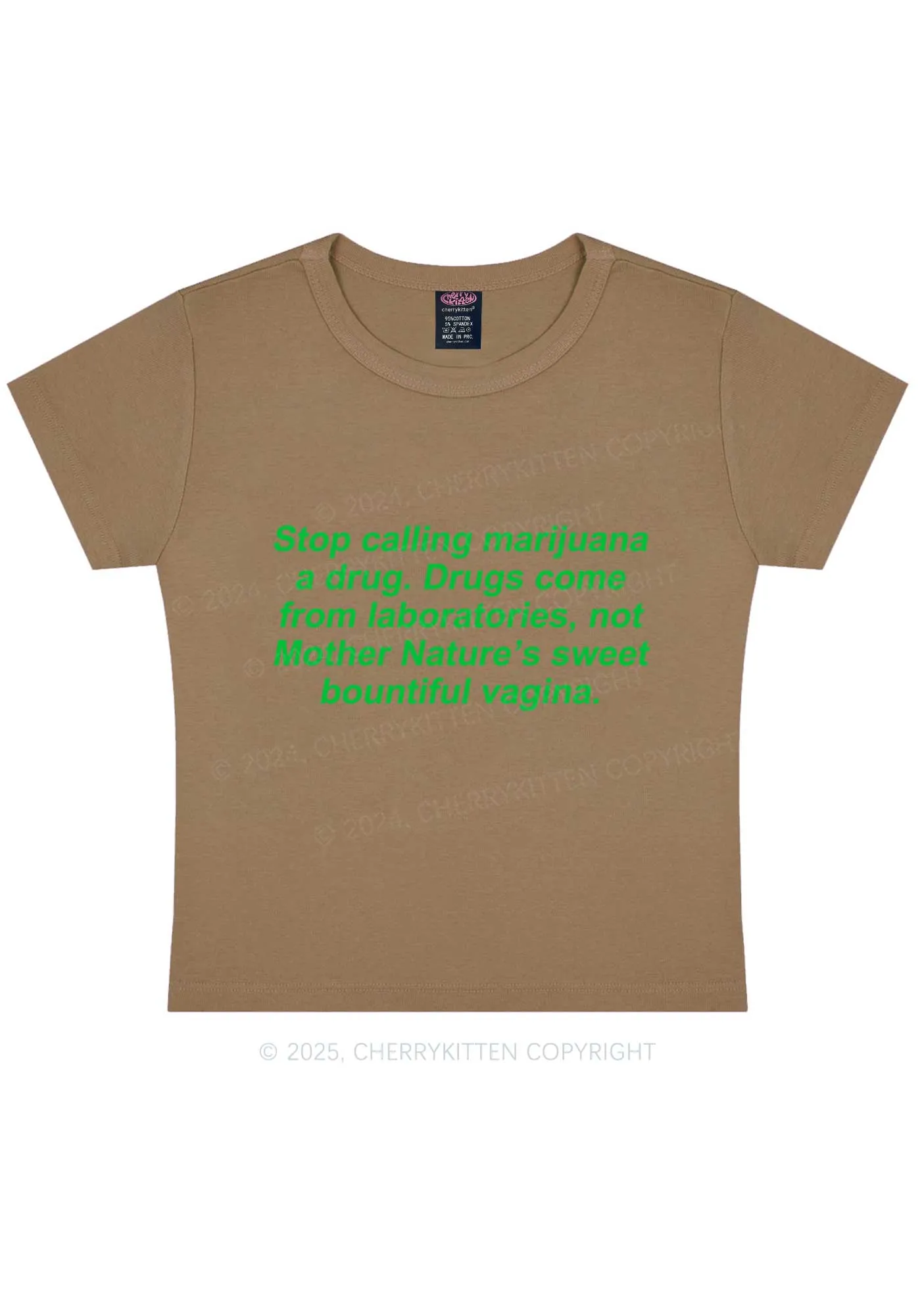 Drxgs Come From Lab Y2K Baby Tee Cherrykitten