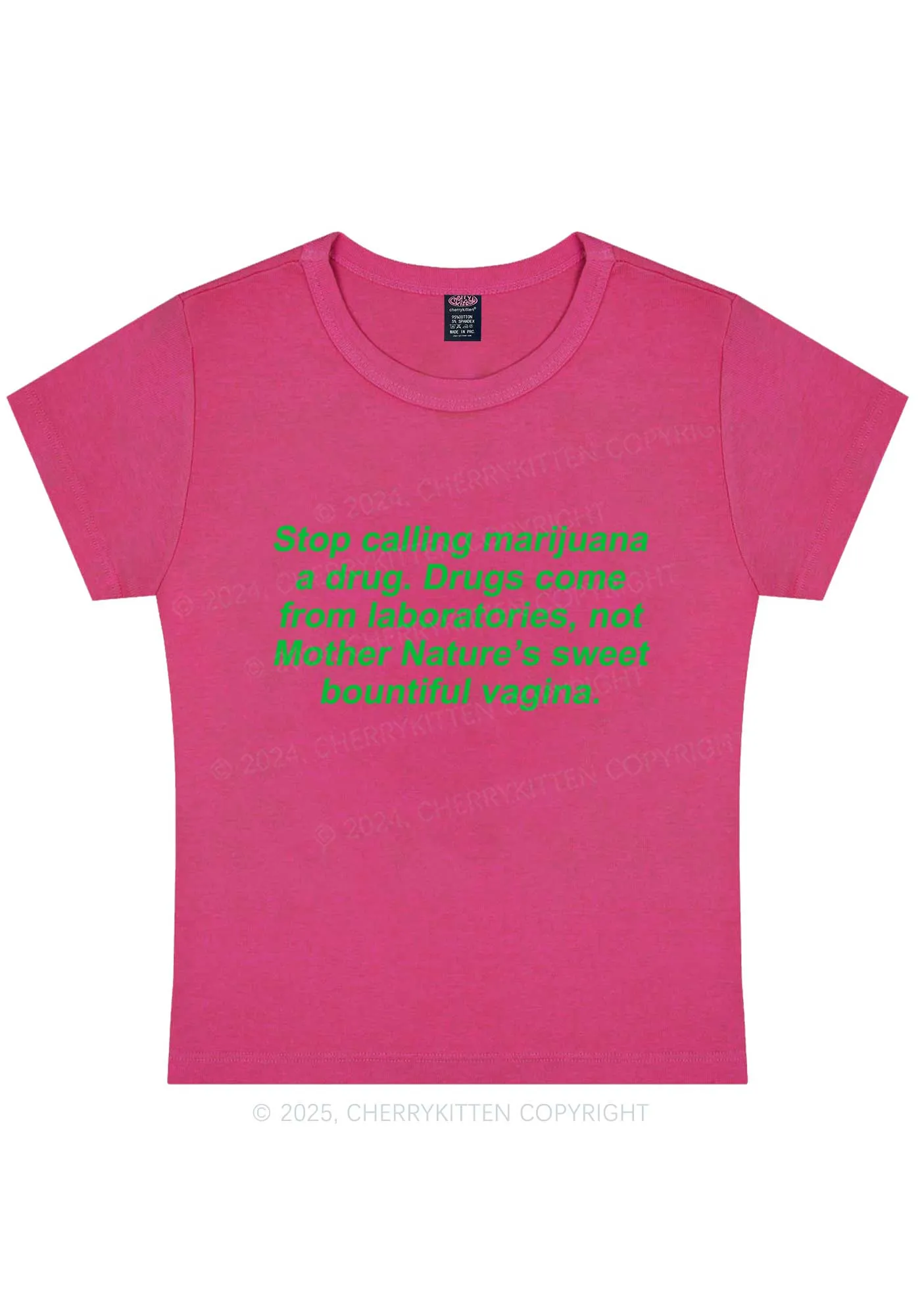 Drxgs Come From Lab Y2K Baby Tee Cherrykitten