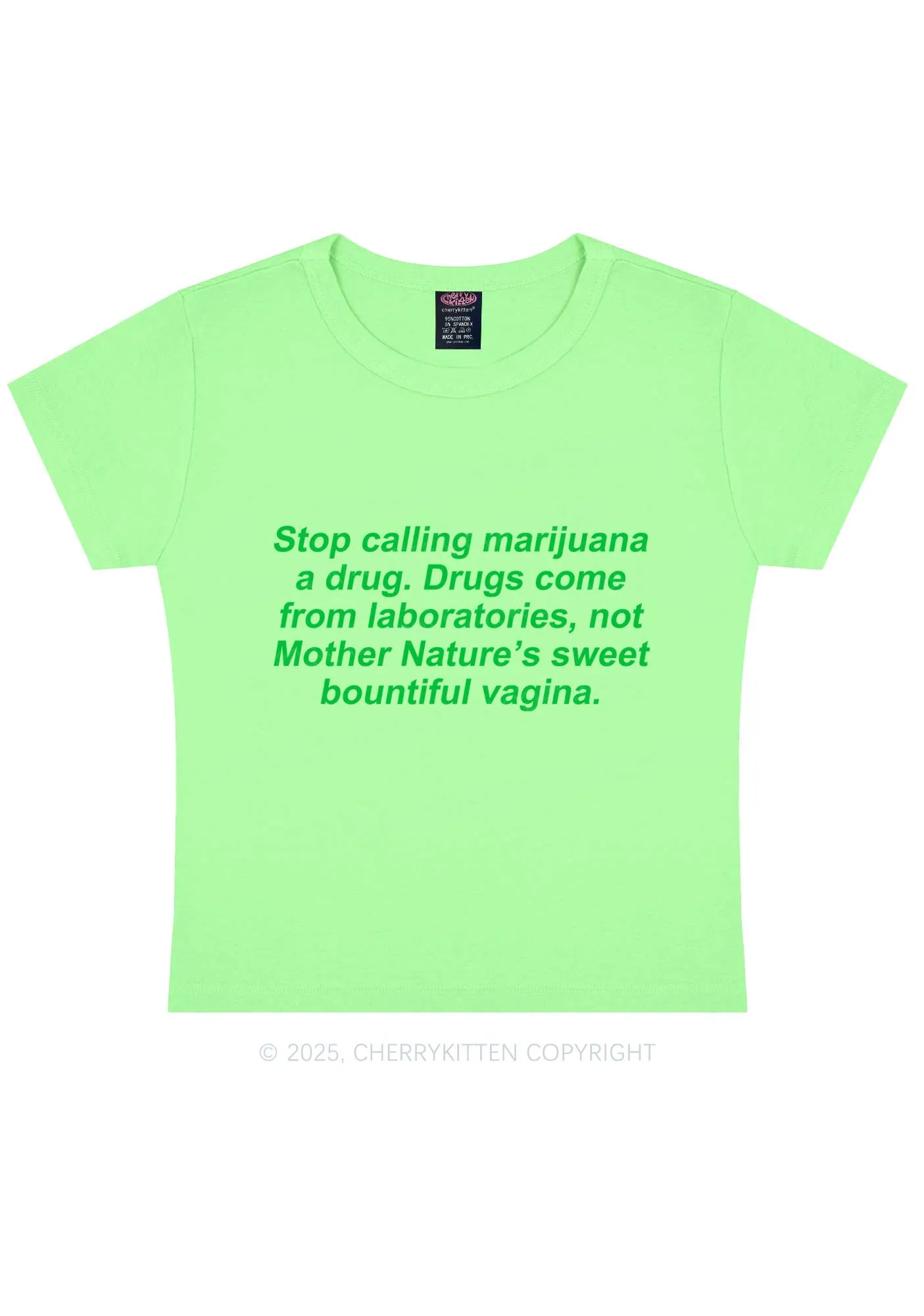 Drxgs Come From Lab Y2K Baby Tee Cherrykitten